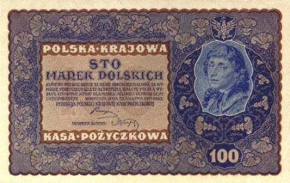 banknoty Polska Krajowa Kasa Pożyczkowa-waluta marka - 100mkp_sier1919.jpg